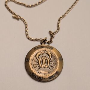 Vintage Cancer Zodiac Necklace